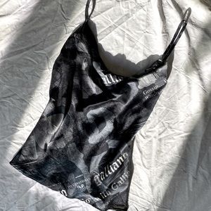 John Galliano Newspaper Print Tank